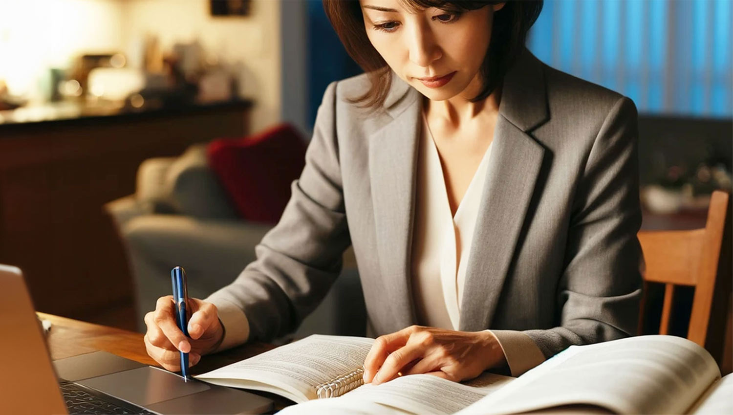 社労士試験の演習問題を解く様子